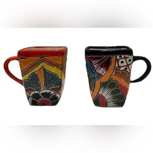 Hand Painted Talavera Pottery Mugs Set of 2 Made in Mexico